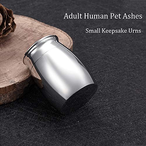 NA Small Keepsake Urns Stainless Steel Mini Waterproof Memorial Cremation Container Jar for Memorial Human Pet Ashes… (A Silver) - Image 9