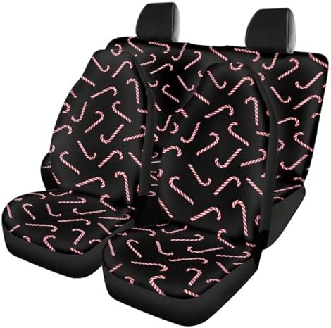 AFPANQZ Christmas Candy Car Seat Covers Full Set 4 Pack Front and...