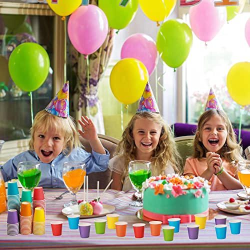 300 Count Paper Cups Bathroom Cups Disposable Cups Mouthwash Cups Paper Espresso Cups Small Snack Cups Drinking Cup For Kids Party Hot Cold Water Coffee Juice Candy Office (Rainbow Colors, 3 Oz) #TOP5