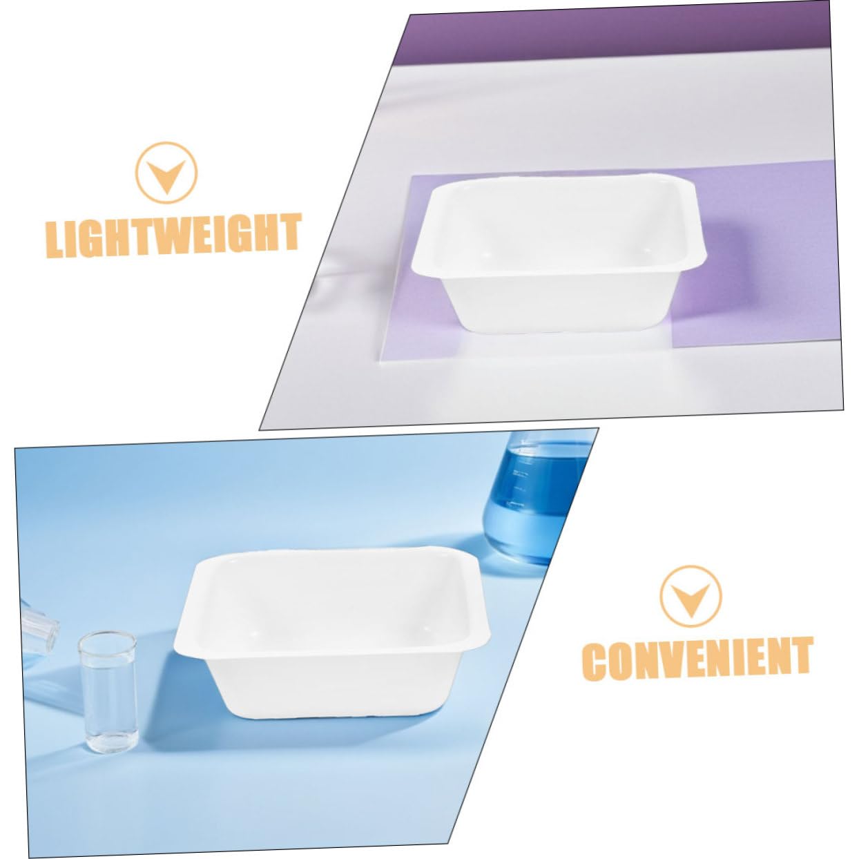 12pcs Square Weighing Dishes for Lab and Kitchen Lightweight Plastic Weighing Boats with High Precision for Scientific Experiments and Cooking Easy to Clean and Carry