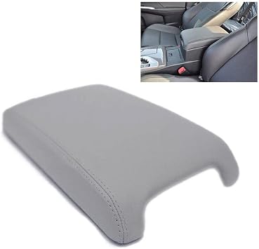 DSkoiph Leather Center Console Lid Armrest Cover Fits for 2012-2017 Toyota Camry Leather Part Only Gray
