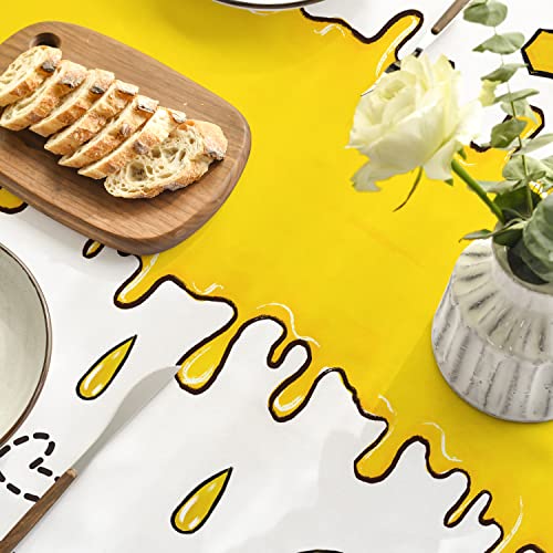 Horaldaily Spring Summer Tablecloth 52X70 Inch, Bee Table Cover For Party Picnic Dinner Decor #TOP3