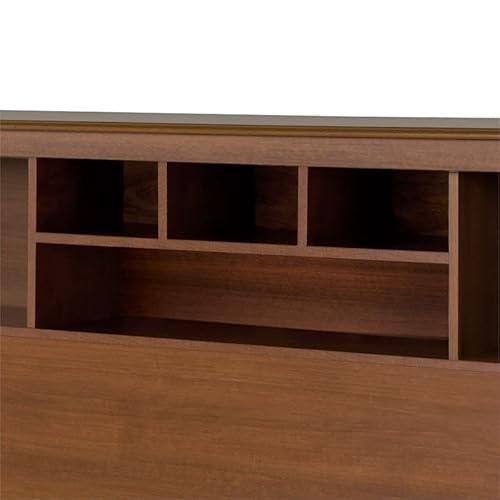 Bowery Hill Country Style King Size Wood Bookcase Bed Headboard And Cabinet Storage In Cherry #TOP5