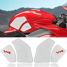 for Ducati V4 Panigale V4S Streetfighter V4 S 2021 2020 2019 2018 Motorcy Tank Rubber Sticker Protector Sheath Knee Tank Pad DecalWhite