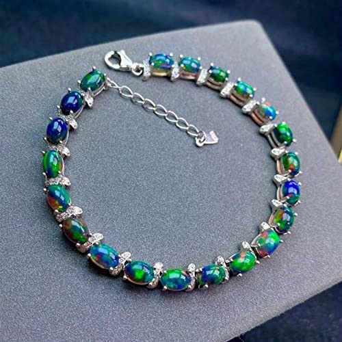 Bracelet opale noire naturelle femme CXYWBD argent 925 ovale noble bijou