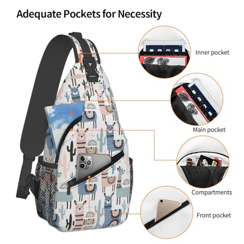 Mochila cruzada tipo bandolera Llama Alpaca para trekking miniatura 4