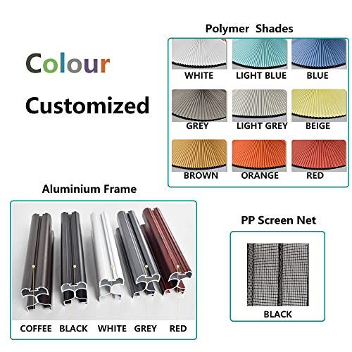 Lella Drill Free Window Screen Net Cellular Shades Cordless Skylight Window Shades Customized Full Blackout Skylight Blinds With Frames（Brown） #TOP7