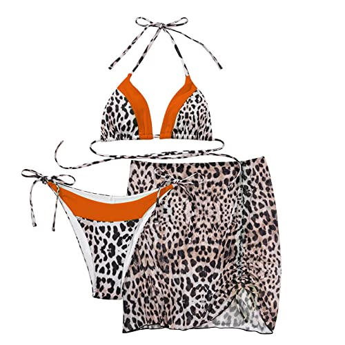 Maillot de bain deux pièces léopard orange parfait pour vos vacances à la plage