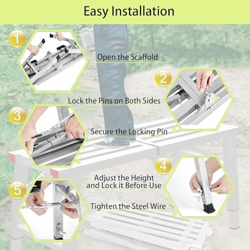 Plate-forme d'échafaudage pliable CNPRAZ échafaudage pliant portable pour lavage de véhicule