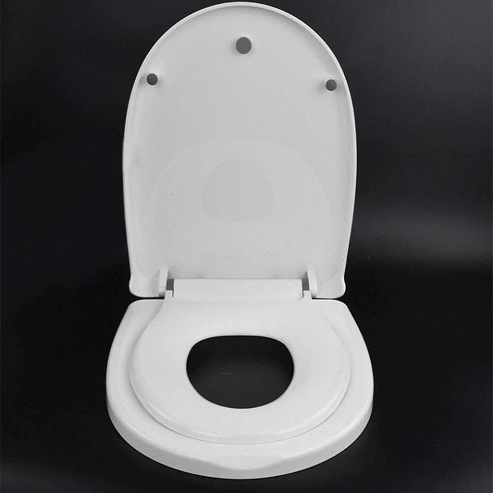 Soft Close Toilet Seat Cover - Adjustable Hinge V/U/O Shape Adult Toilet Lid with Easy Quick Release - Ultra Resistant Top Mounted Toilet Lid with Fitting Kits