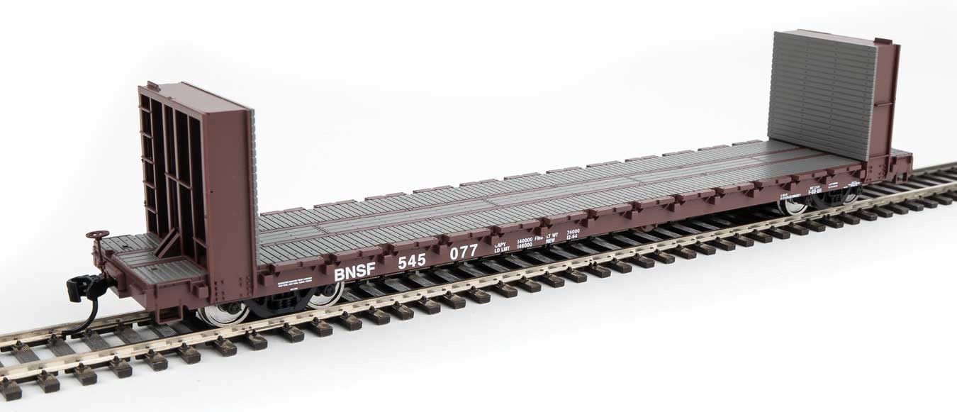 Walthers Mainline 910-5859 HO Scale 60' Pullman-Standard Bulkhead Flatcar (48' IL) - Ready to Run - BNSF #545077