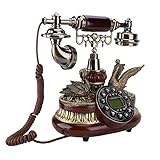 telefono classico europeo antico vintage - sistema doppio fsk/dtmf telefono rotativo vecchio stile quadrante rotativo telefono fisso con filo antico per arredamento ufficio