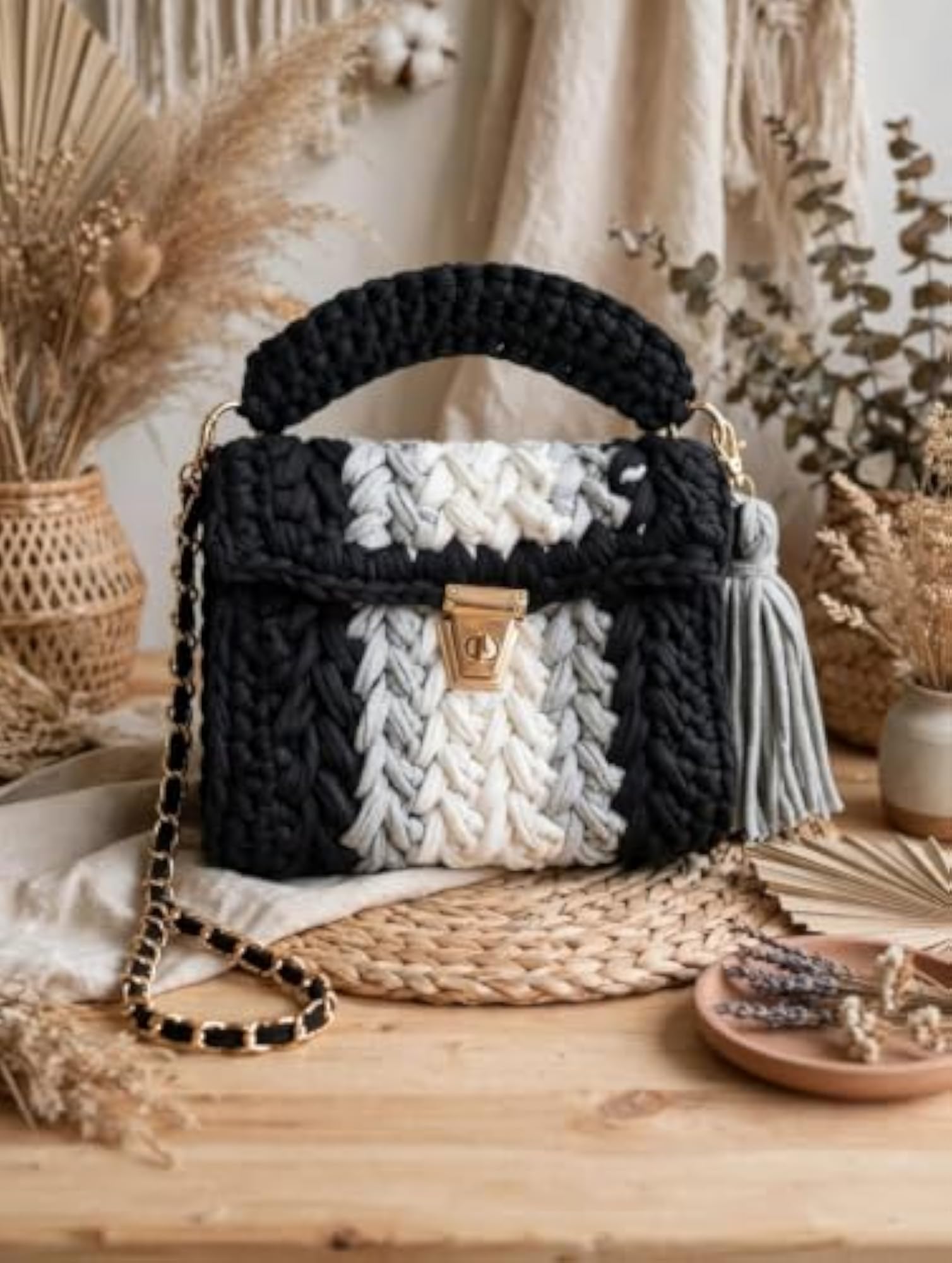 Handmade Crochet Sling Bag for Women