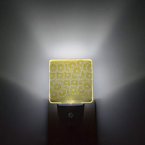Miniatura 2 de Lámpara LED de noche enchufable, con temática de limón amarillo, sensor automático del atardecer al amanecer para dormitorio, baño, cocina,