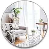 Villacola Round Mirror 36 inch Mirrors for Wall Silver Metal Framed Wall Mirror for Bathroom Living...