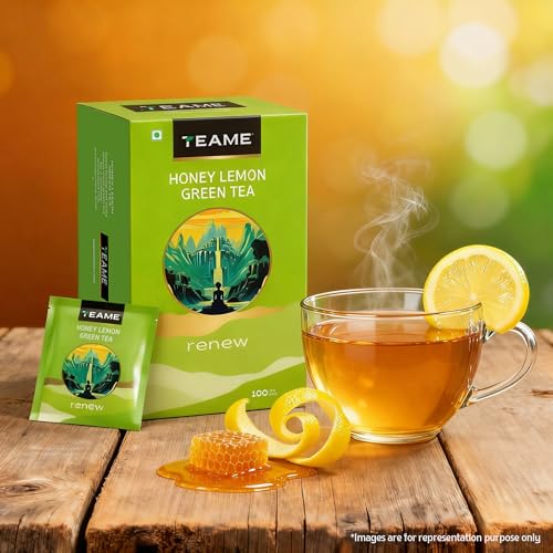 Image of TE-A-ME Green Tea - Honey Lemon, 100 Tea Bags (Pack of 3) | Honey Lemon Green Tea | Honey Lemon Tea Bags | Honey Lemon Green Tea 100 Bags | 300 Tea Bags