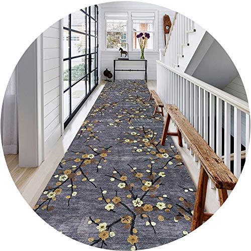 Alfombras de pasillo largo gris moderno para dar una cálida bienvenida en la entrada de casa 2