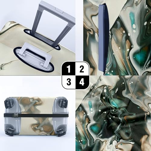 Travel Luggage Cover Suitcase Protector Scratch-Resistant Fit Not Included Suitcase Black White Blue Abstract Painting M-22-24in4