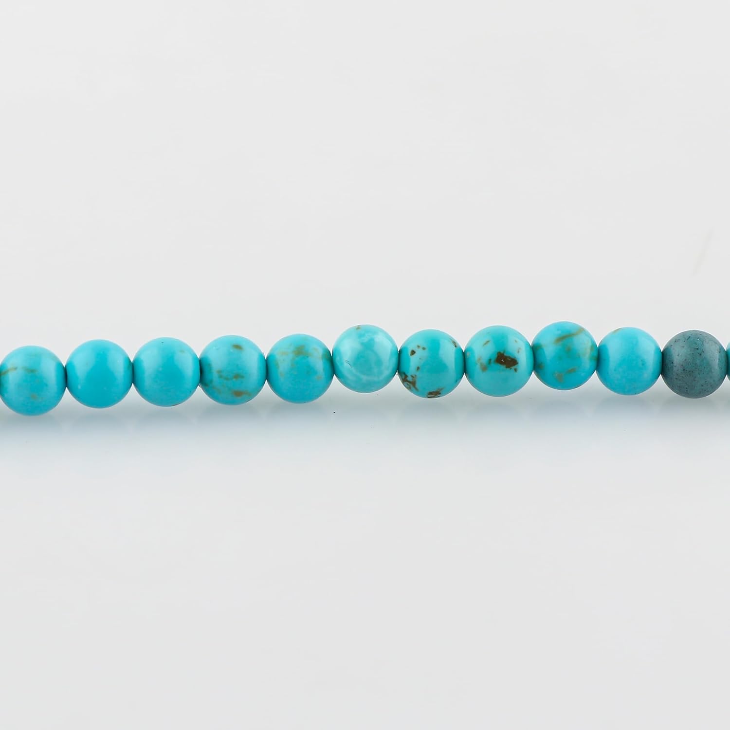 Natural Real Turquoise Crystals Bracelet, 4mm Best Grade Plain Round Beads, Chakra Healing Gemstone, Beautiful Simple Jewelry, Silver Plated Jewelry 8 inch - Image 3