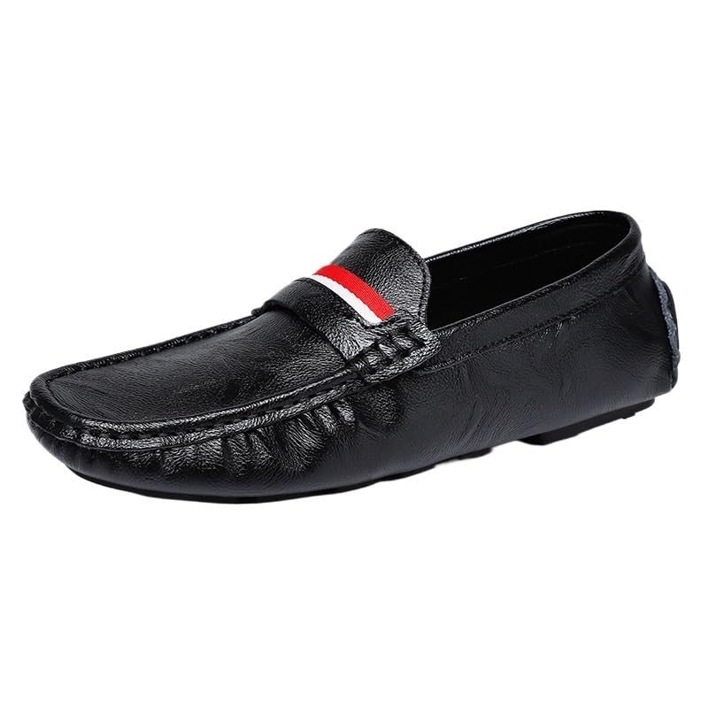 HBJWOV Shoes Men's Flat Heel Casual Slip-on Loafers Comfortable Round Toe Oxford Men Low Top Breathable for Travel Shopping Driving