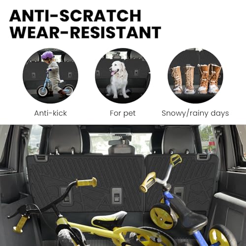 Image of LASFIT Rear Back Seat Cover for Ford Bronco 4-Door 2021-2026 Backrest Mats | All Weather Waterproof Protector Split-Seat Design Seat Back Liner Non-Slip Easy Clean, Not Fit Bronco Sport or 2 Door