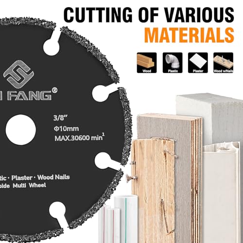 3 Inch Cut Off Wheel for Wood with Nail/Plastics/Plaster/Resin, 3/8" Arbor Tungsten Carbide Blade Cutting Disc, Die Grinder Cut-Off Tools Cutter Attachments - Thumbnail 2