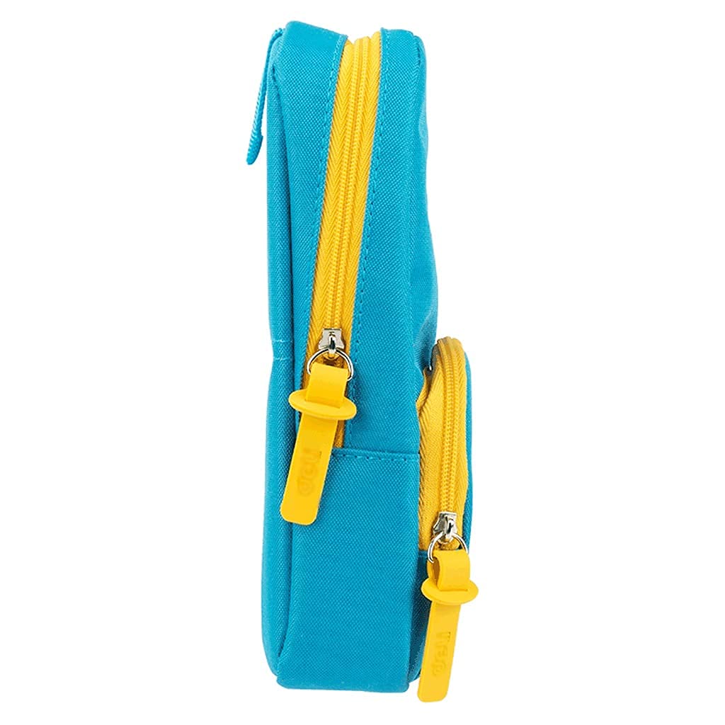 Funda de lápiz de pie, estuche de lápices de gran capacidad, bolso de almacenamiento de papelería portátil creativo, bolsa de bolsa de cosméticos multifuncional bolsa de bolsa de pluma azul pluma