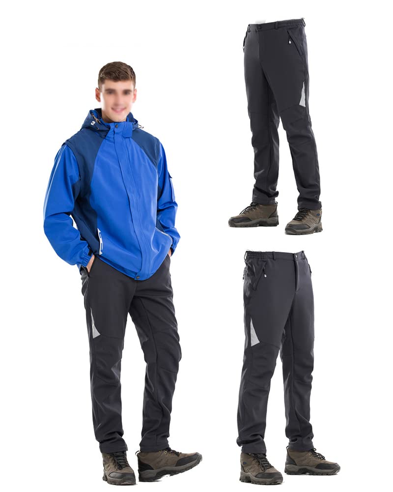 Pantaloni da Trekking da Uomo/Donna in Pile da Esterno Pantaloni Invernali da Arrampicata da Sci Caldi Antivento Pantaloni da Escursionismo Asciugatura Rapida Traspiranti