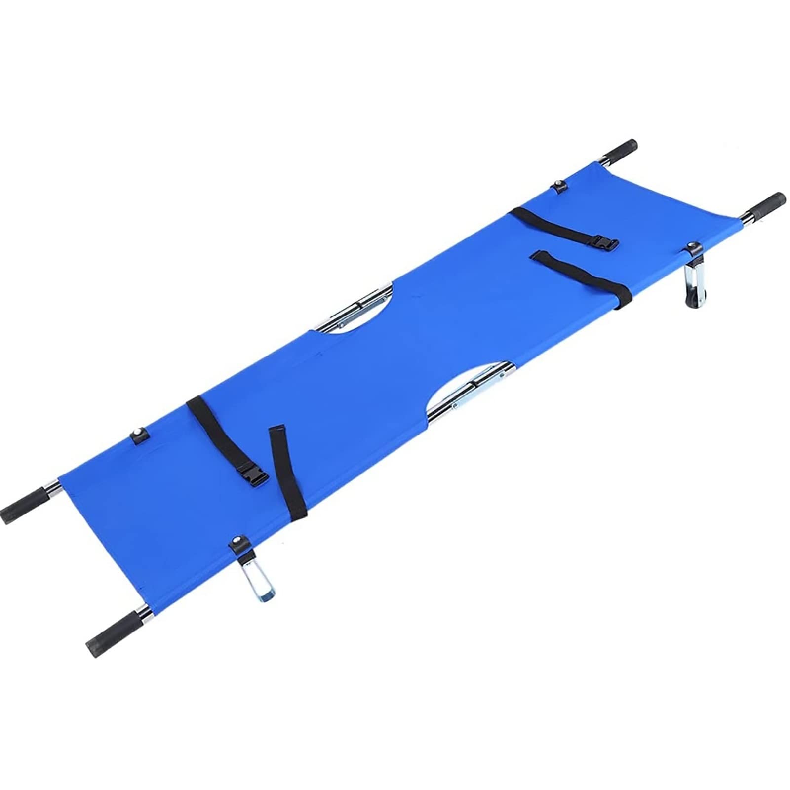 SWENEEN Foldable Stretcher,Stainless Steel Thickened Aluminum Alloy Four-Fold Home Simple Folding Stretcher Hospital Household Treatments,