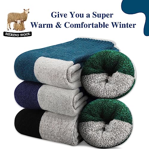 Yeblues 4 Pairs Merino Wool Socks Mens - Thick Thermal Winter Heavyweight Boot Socks Super Soft Warm Hiking Socks2