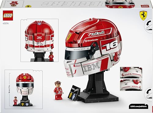 Editions Casco di Charles Leclerc Scuderia Ferrari HP - Merchandising F1 - Modello da Esposizione con Minifigure da Collezione - Regalo per Ragazzi da 14 Anni e per Adulti Fan di Motorsport 43014 - Lego - Immagine 6