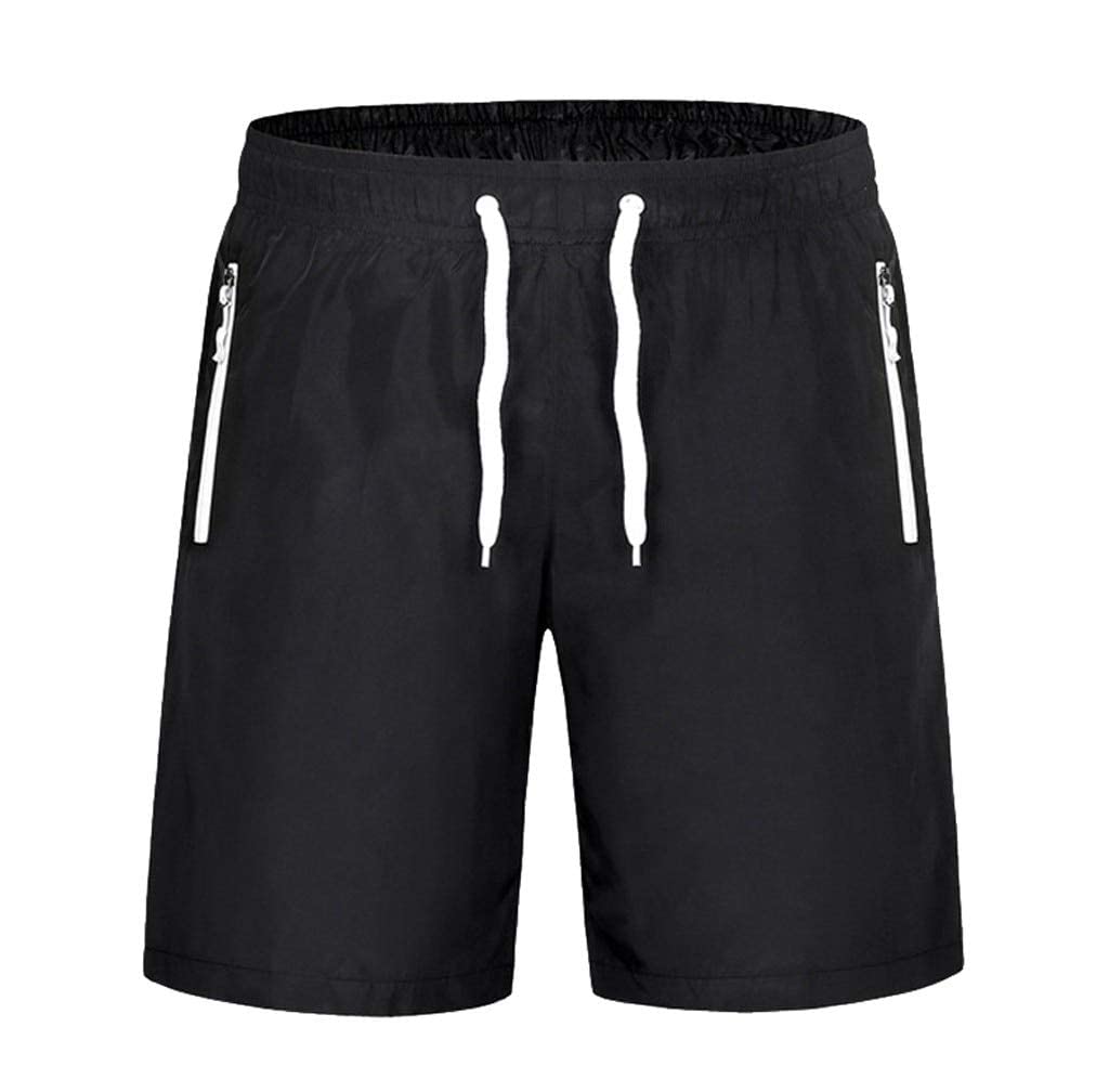 ubersweet Summer Men's Sing Trunks Fast-Drying Beach Trousers with Co Elastic Strap Pants Zipper Pock Calzoncillos #YL : Orange, L-picture-47