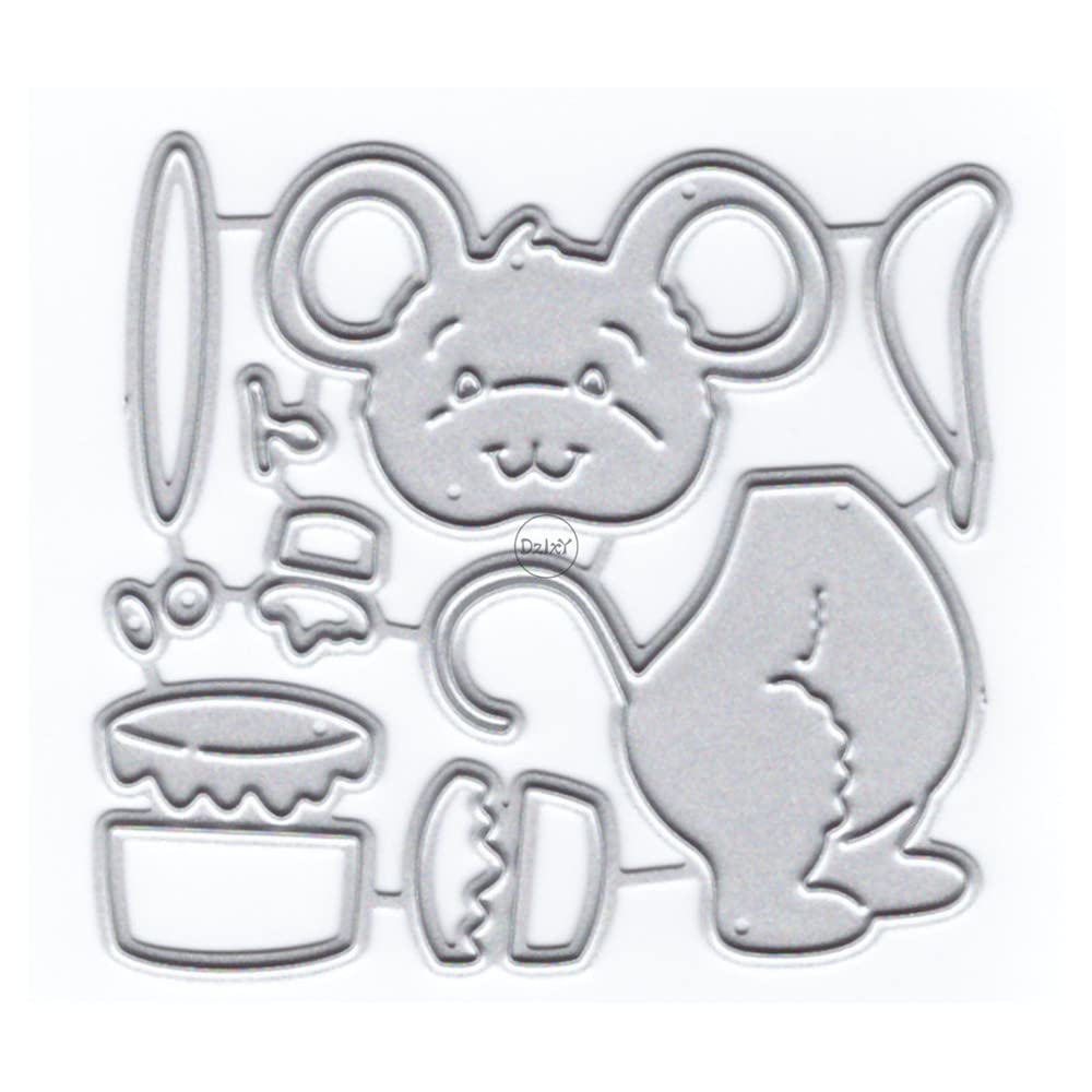 DzIxY Animal Mouse Metal Cutting Dies for Card Making Embossing Paper Die Cuts Sets Album Scrapbooking Templates Stencils Storage Pockets — image 1