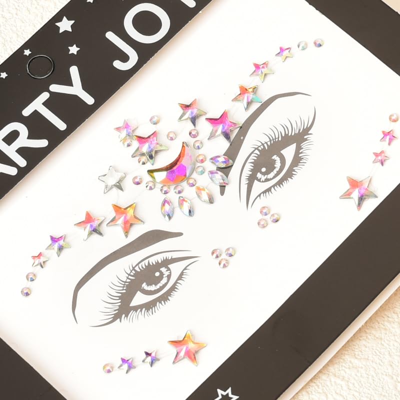 Miniatura 4 de Calcomanías de diamantes de imitación para la cara, gemas de cara de sirena, accesorios para mujer, calcomanías con purpurina para la cara,