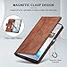 Jasonyu Flip Wallet Case for Samsung Galaxy Note 10 Plus,Leather Magnetic Folio Cover with Card Holder,Kickstand - TPU Shockproof Durable Protective Phone Case,Brown