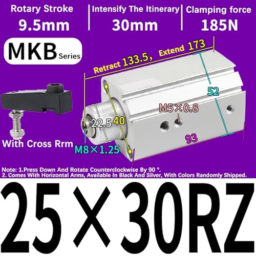 Alésage de serrage 32 mm 40 mm avec cylindre d'angle pivotant MKB - 2