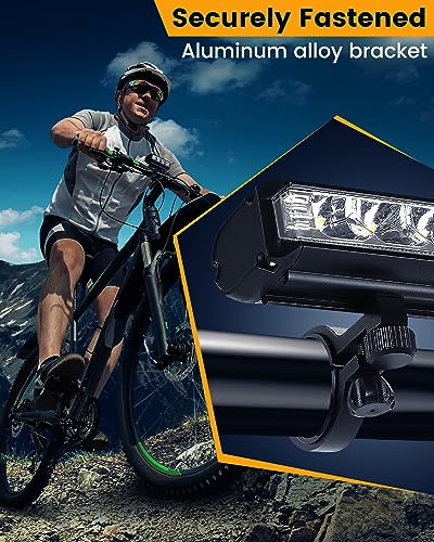 Bright Bike Light for Night Riding, USB Rechargeable Bicycle Light, Bicycle Headlight Set, Daytime Running Light, Waterproof Bike Headlight and Taillight for Adult Kid Mountain MTB Off-Road Cycling - Image 3
