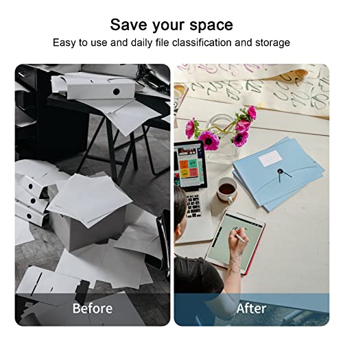 Jimeiqi Expanding File Folder, 13 Pocket Accordian Filing Folder With Pockets With Elastic Buckles Closure, Efficient File Organization, Perfect For Home School Office (Blue) #TOP4