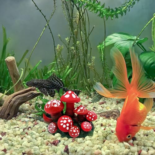 Image of Aquarium Decor Artificial Mushroom - Soft Silicone Ornament for Fish Tanks-Aquarium Plant Landscape Fish Tank Accessories