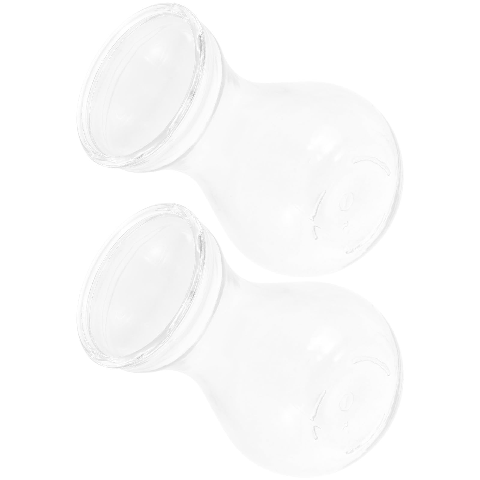 Jarrones de cristal transparente planos Housoutil en pack de 2 para flores de escritorio