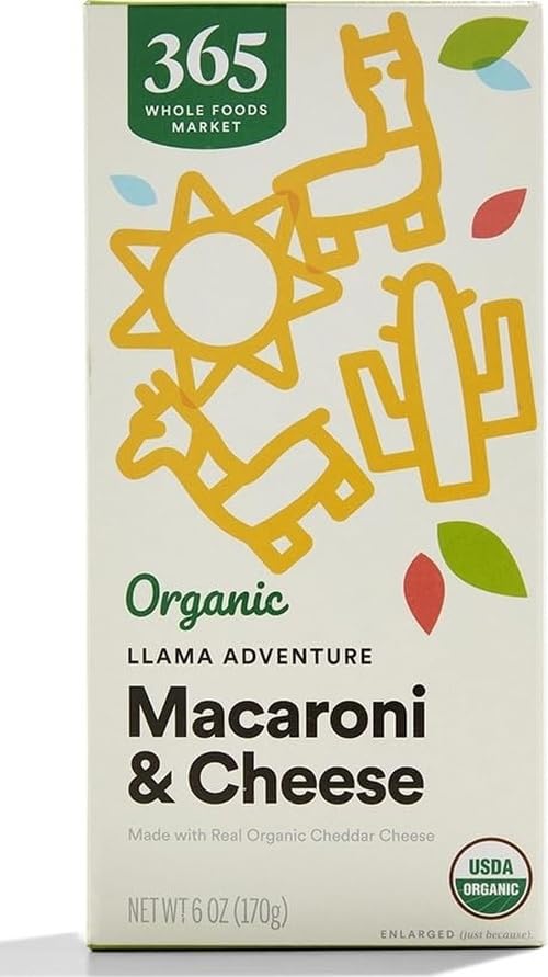 Image of 365 by Whole Foods Market, Organic Cheddar Macaroni & Cheese Shapes, Llama Adventure, 6 Ounce