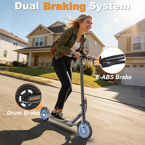 Image of VOLPAM Adult Electric Scooter, 350W /500WMotor, 8.5 inch /10 inch Solid Tires, 19 /22Mph, 32 /28 /23 /21 /18 /16Miles Max Range, Dual Braking