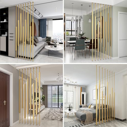 Modernos paneles divisores de habitación de suelo a techo, juego de 5 piezas (140 cm) – Elegante poste de separación de pared para el hogar y la oficina, elegante solución de división de espacio, 150