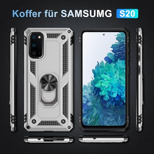 Coque Samsung S20 protection militaire blindée argent LEVIOSA 360 - 6