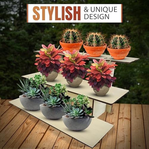 image for TORCHED DISPLAYS 3-Tier Straight Wooden Retail Table Display Stand wit