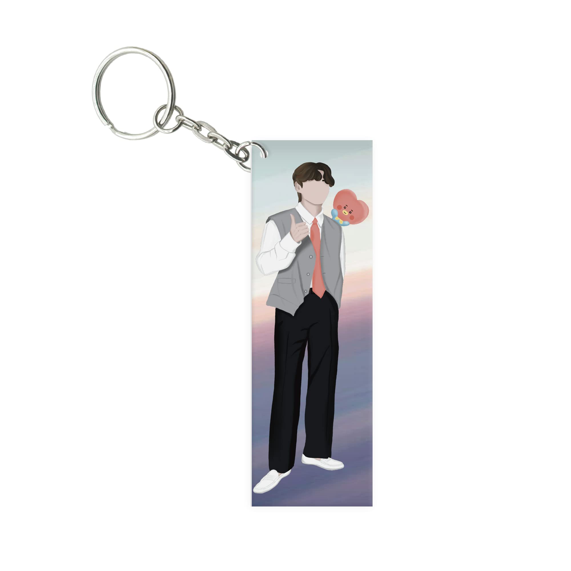 BTS OT7 Illsutrated Keychain |Names and Illustration