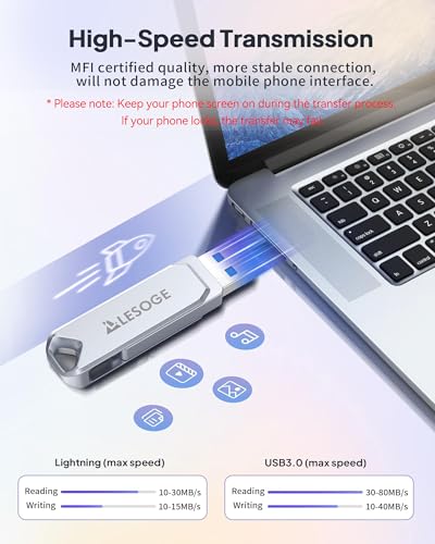 Lesoge Mfi Certified 128Gb Flash Drive For Iphone Photo Stick Usb Memory Stick Thumb Drives thumb #4