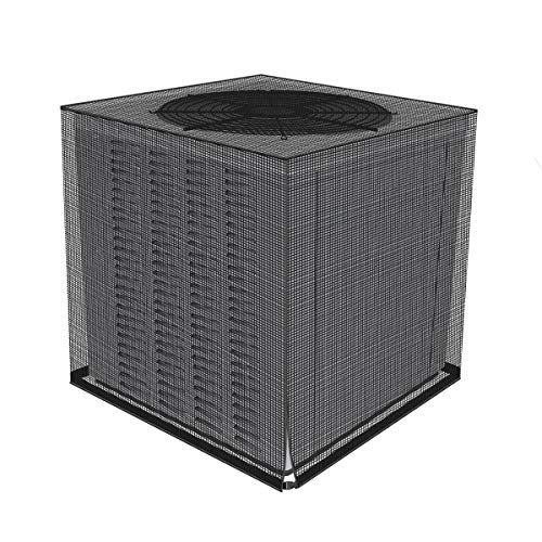 Coastacloud Air Conditioner Covers for Outside Units, Full Mesh Central Air Conditioner Cover, All Seasons AC Leaf Guard Cover for Outdoor, 31.5" x 31.5" x 35.4" / 80 x 80 x 90cm, Black