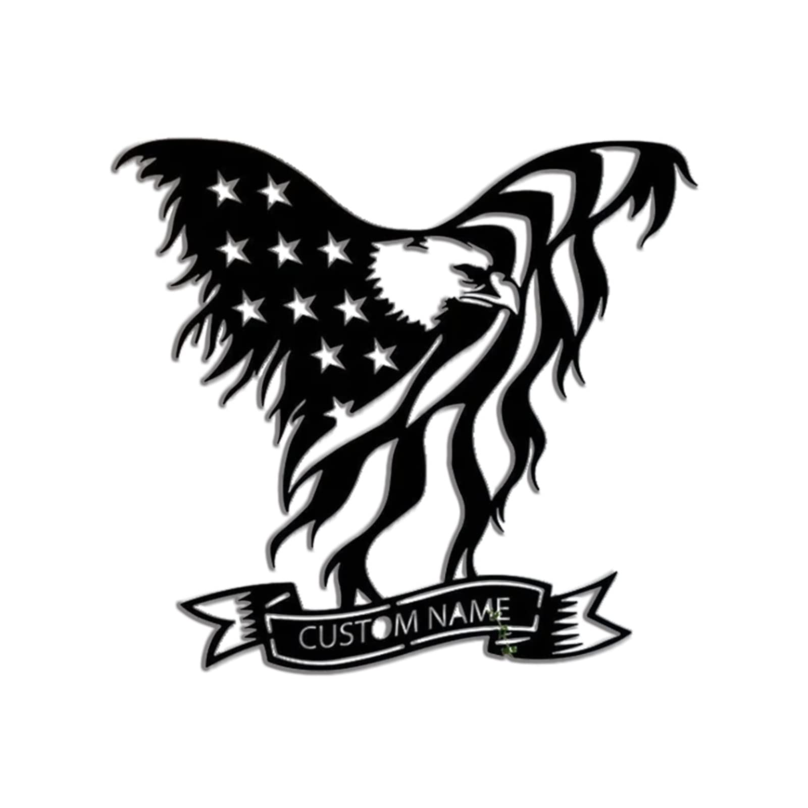 Nanlili PoroX American Flag Eagle Metal Wall Decor, American Flag with Eagle Icon Metal Decor, Personalized Gifts, Eagle American Eagle Metal Wall Art, Metal Signs Custom Outdoor Home Decor