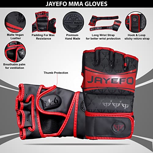 Jayefo Mma Gloves (Black/Red, L/Xl) #TOP1